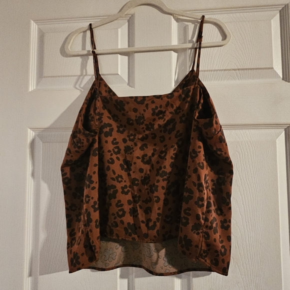 Brown Leopard Print Women's Top - Picture 2 of 2